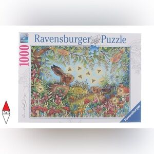 Ravensburger 1000 piece Colourful Forest Puzzle with Rabbits and Birds jigsaw